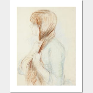 Girl Plaiting her Hair by Berthe Morisot Posters and Art